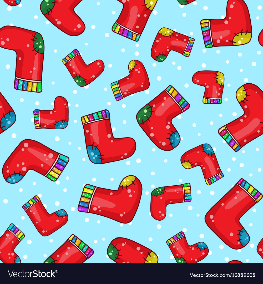 Seamless background pattern with cartoon socks Vector Image