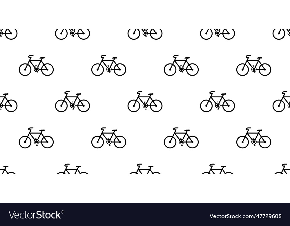 Seamless bicycle icon pattern repeats vertically vector image Seamless bicycle icon pattern repeats vertically