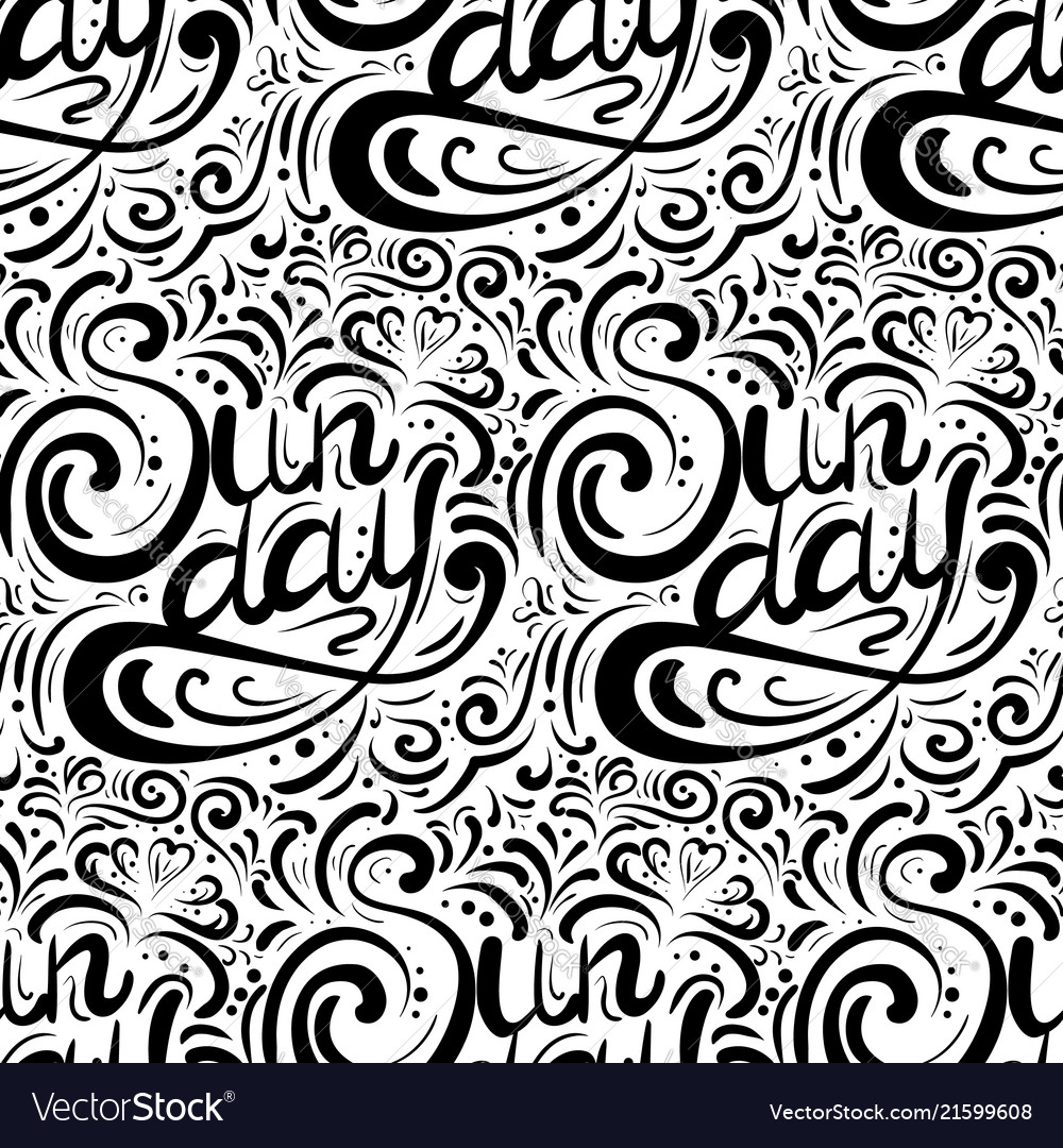 Seamless calligraphic pattern vector image Seamless calligraphic pattern