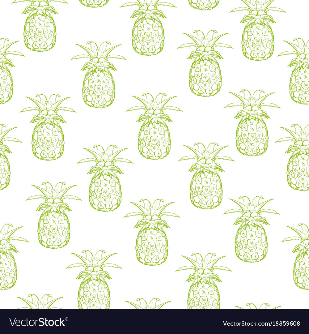 Seamless pattern with pineapples