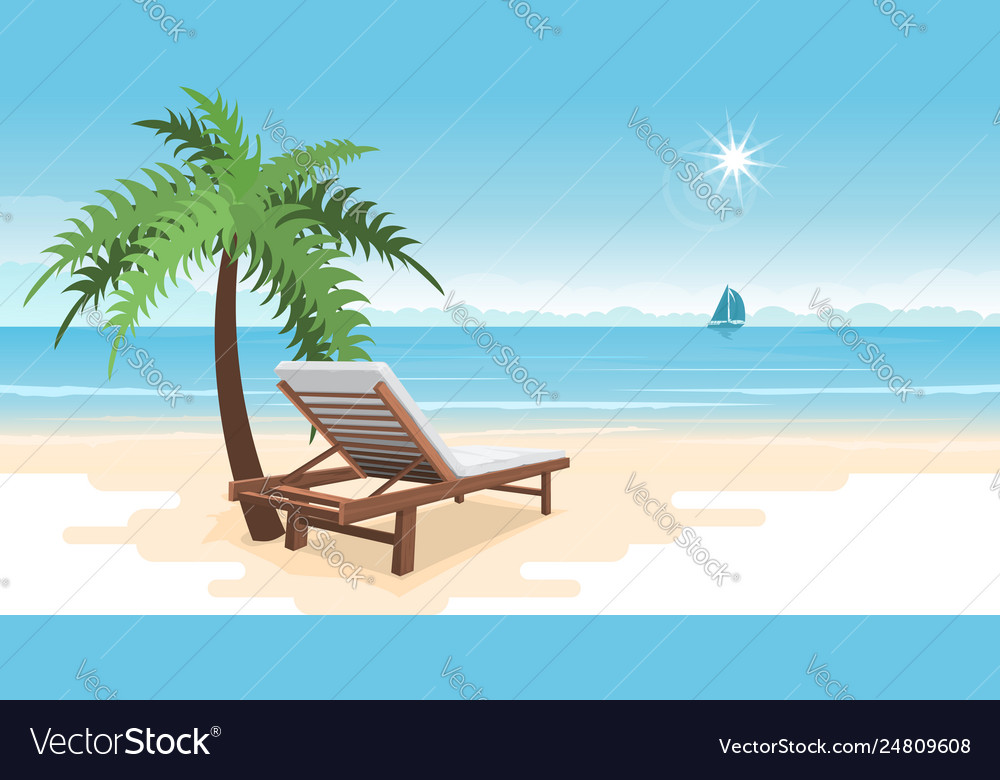 Tropical Paradise Beach Royalty Free Vector Image