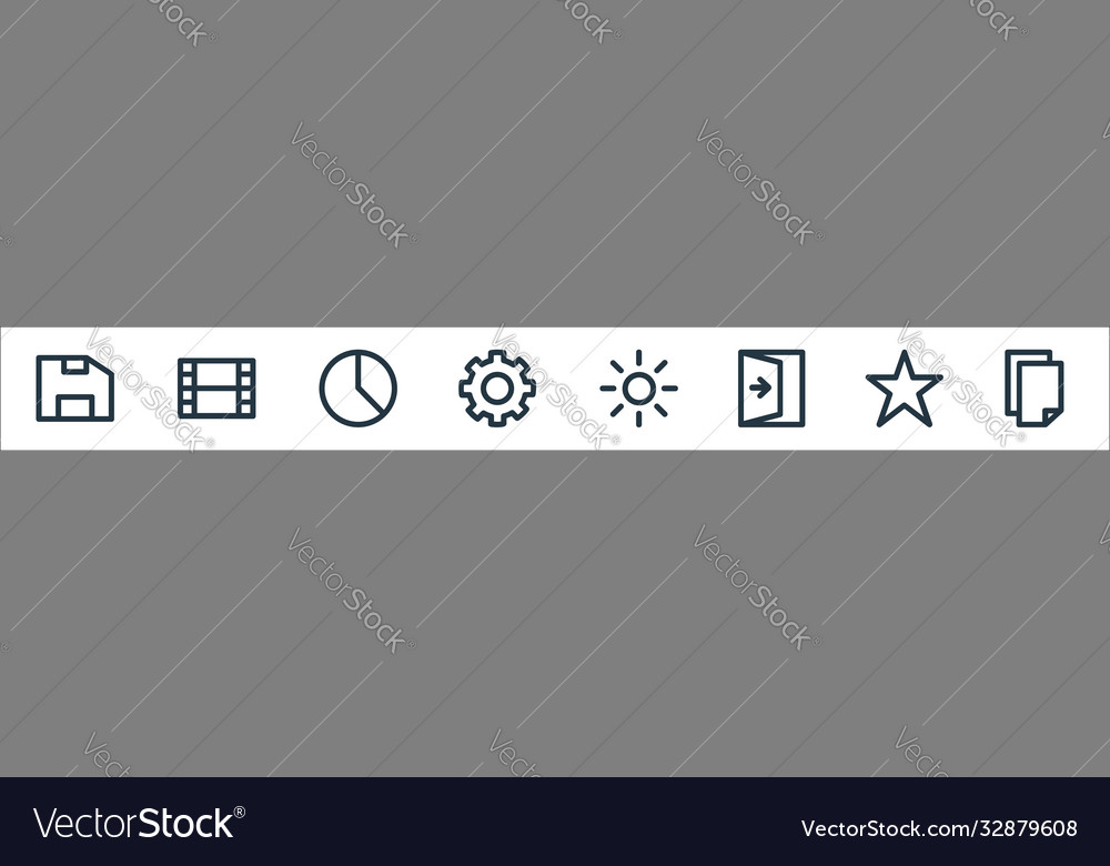 User interface line icons linear set quality vector image User interface line icons linear set quality