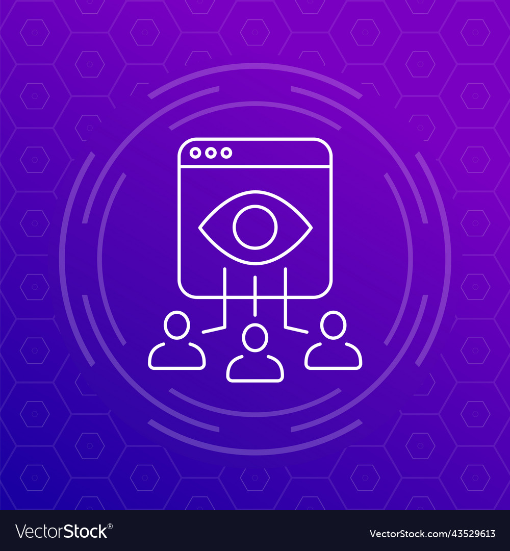 Audience users line icon for web