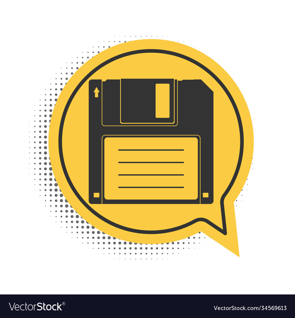 Black floppy disk for computer data storage icon vector image Black floppy disk for computer data storage icon
