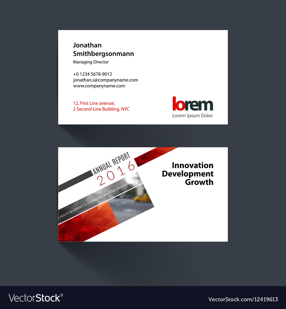 Business card template with rectangular