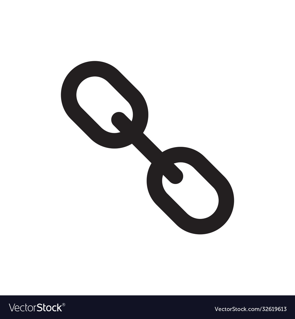 Chain - black icon on white background Royalty Free Vector