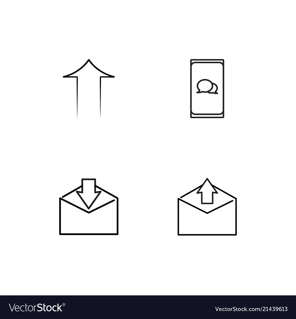 Communication linear icons set simple outline