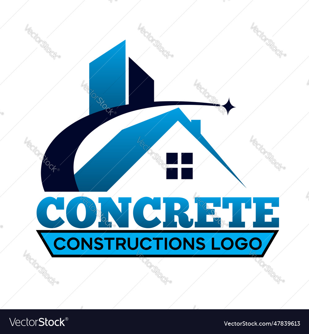 Concrete and construction logo design Royalty Free Vector