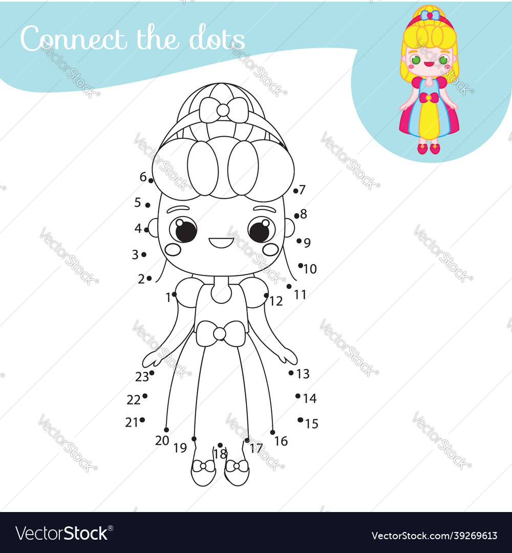 Connect the dots dot to by numbers activity Vector Image Connect the dots dot to by numbers activity