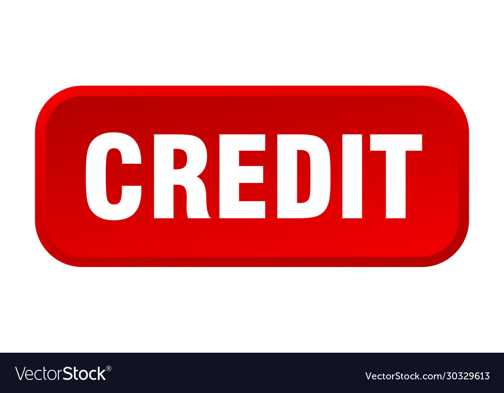 Credit button square 3d push