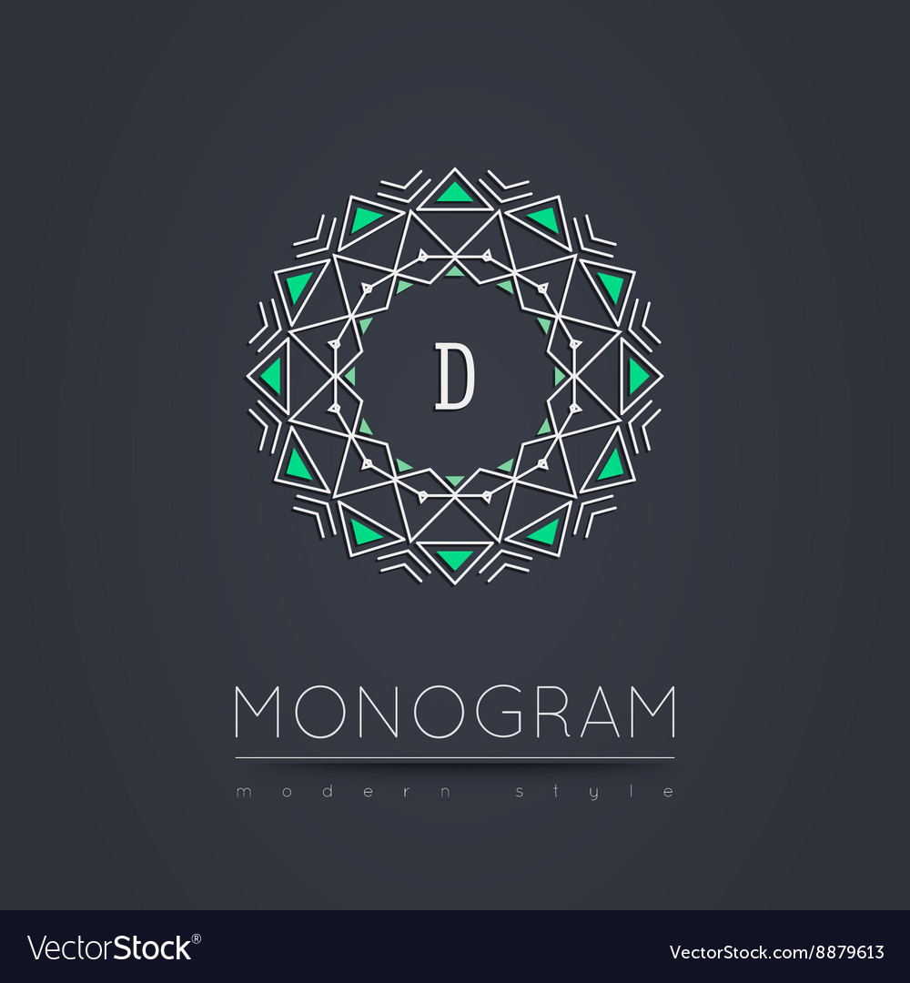 Elegant linear abstract monogram logo design
