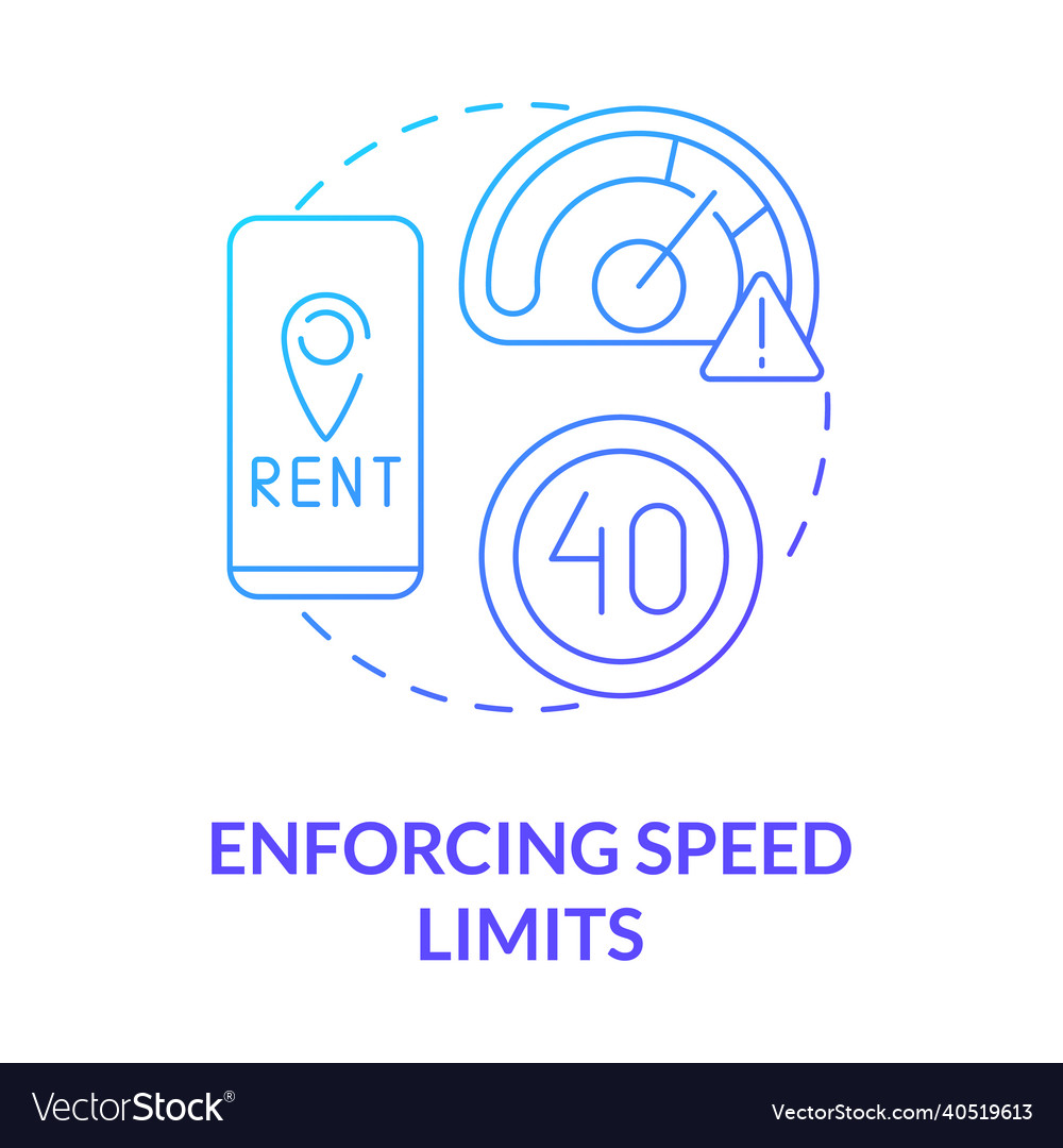 Enforcing speed limits blue gradient concept icon vector image Enforcing speed limits blue gradient concept icon