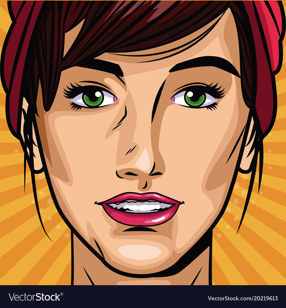 Fashion womens pop art cartoon Royalty Free Vector Image