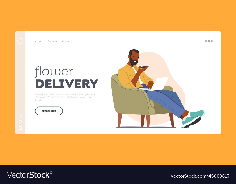 Flowers delivery landing page template male