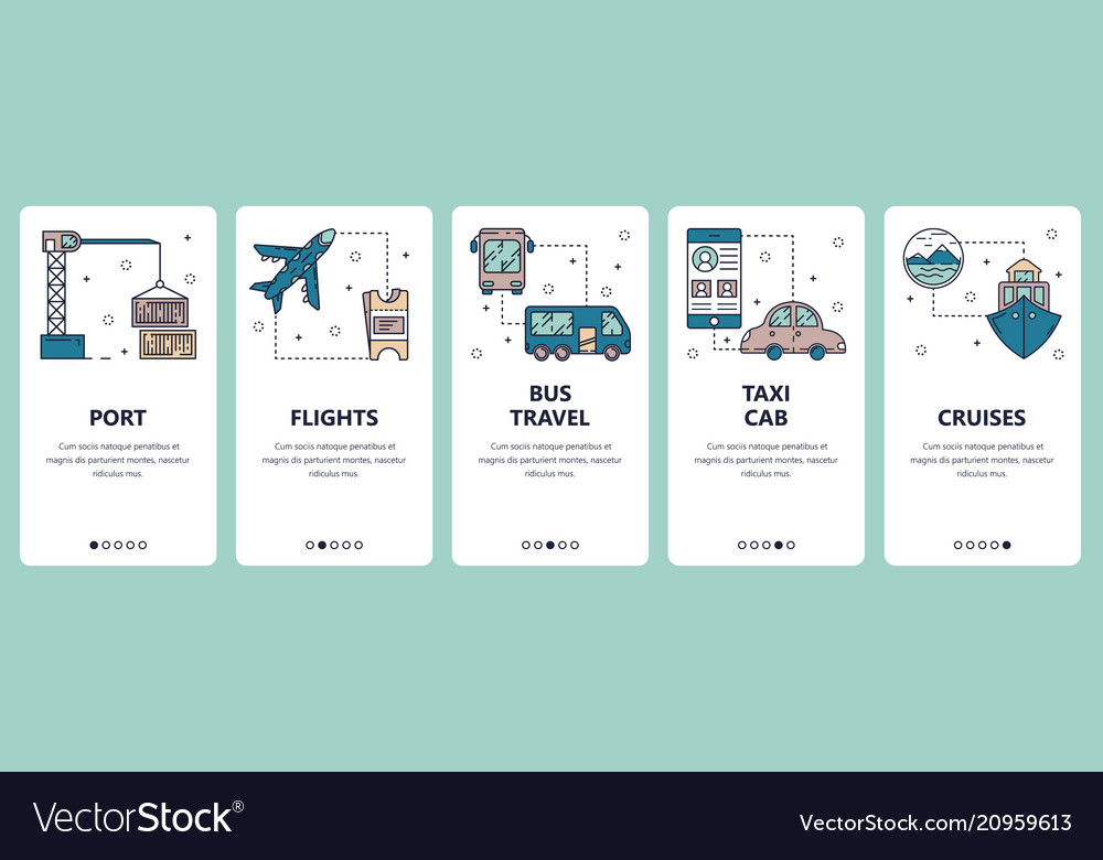 Line art web and mobile app template set
