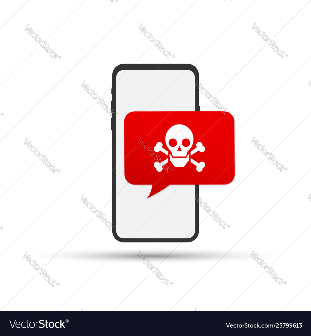 Malware notification on smartphone mobile phone