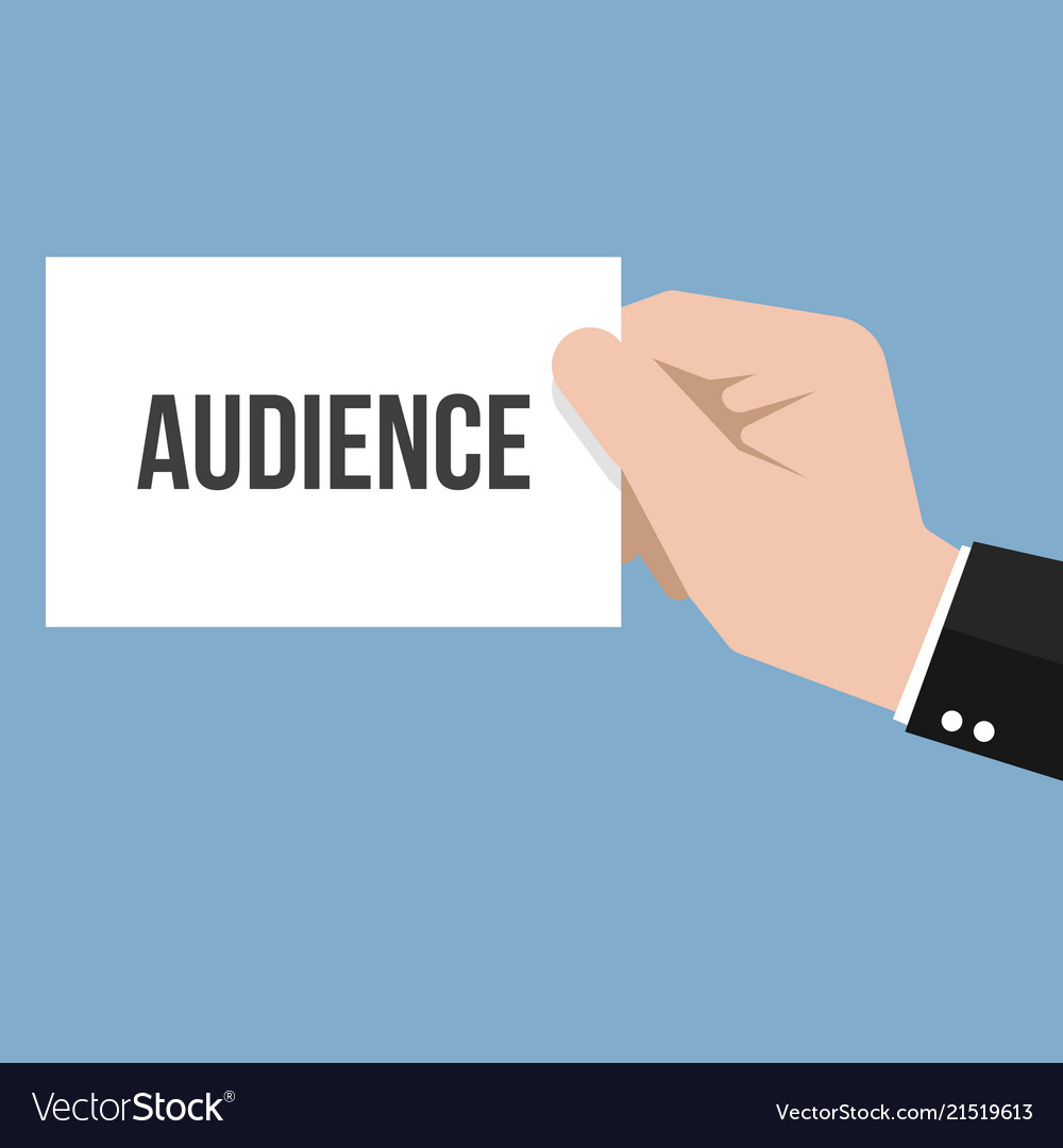 Man showing paper audience text