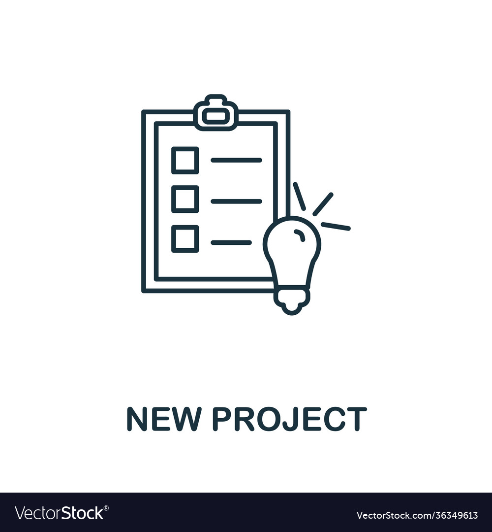 New project icon simple element from management