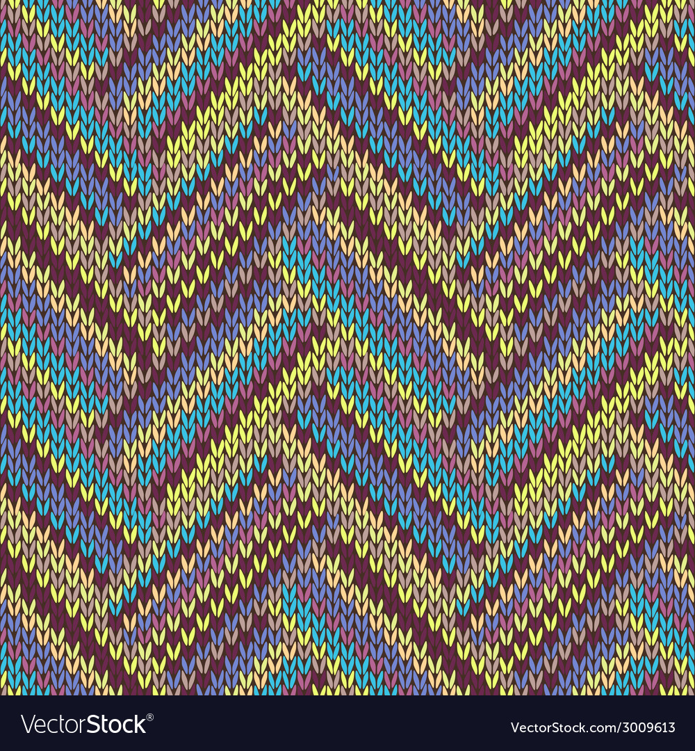 seamless knitted pattern multicolored template vector image