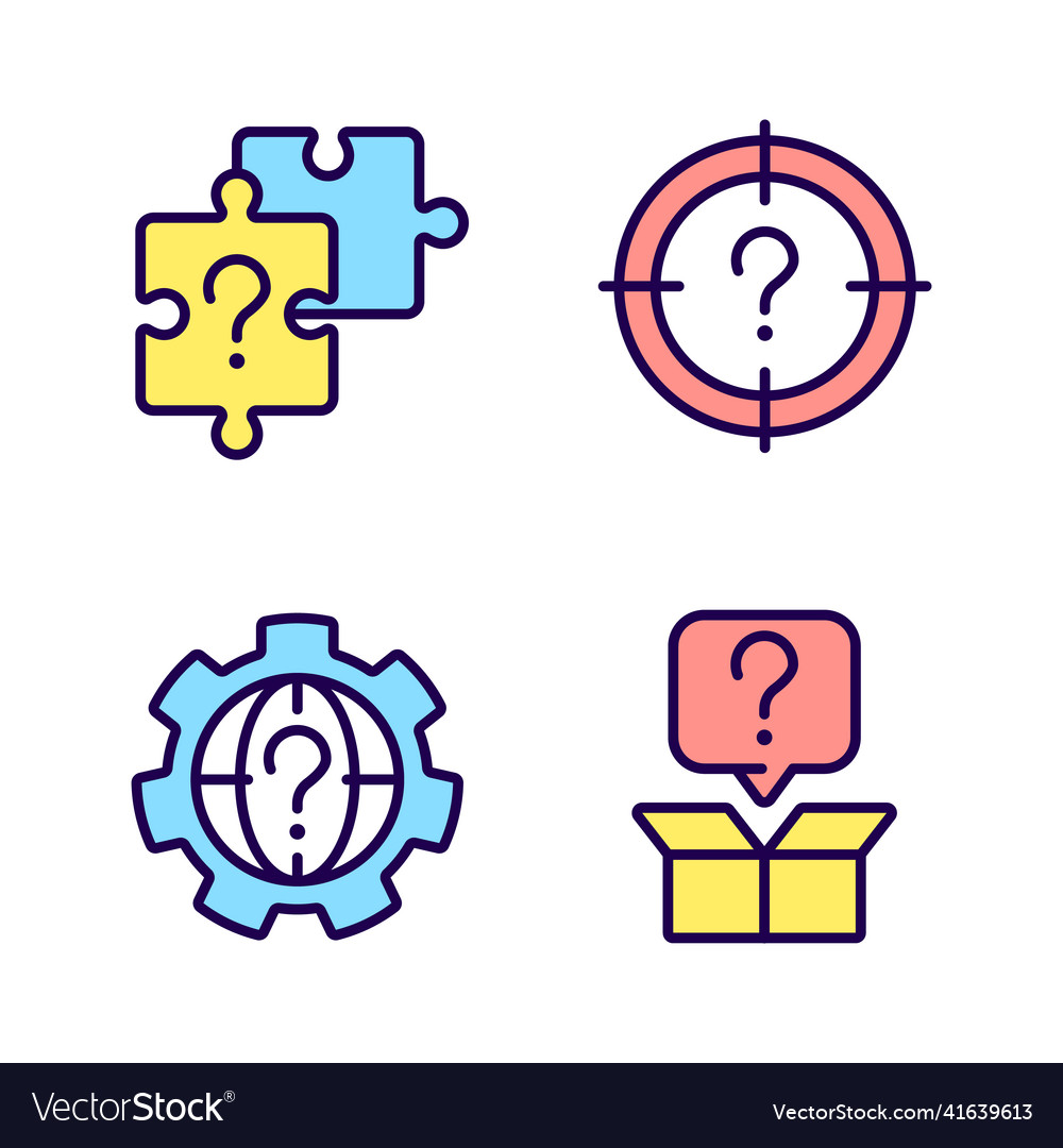 Searching of new problem solutions rgb color vector image Searching of new problem solutions rgb color