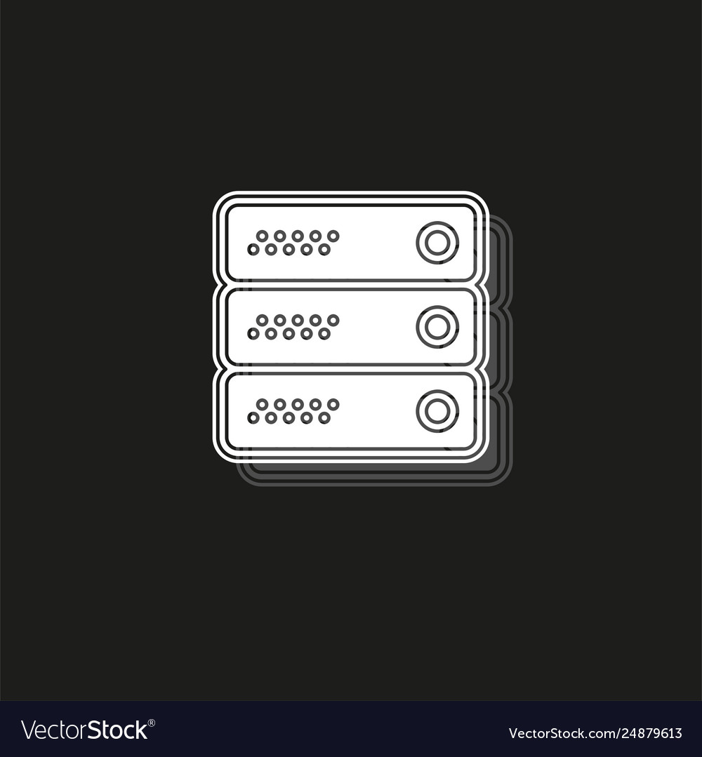 Server data racks - computer storage icon vector image Server data racks - computer storage icon