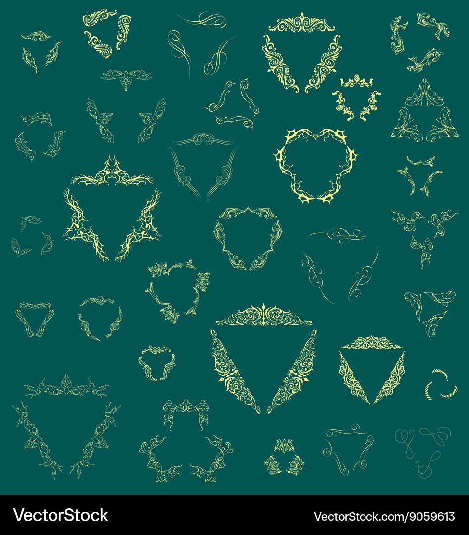 Set elegant monogram design Royalty Free Vector Image
