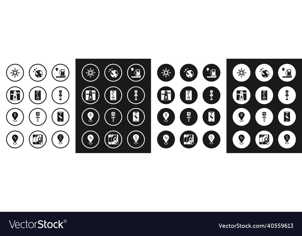 Set location and gas station city map navigation vector image Set location and gas station city map navigation