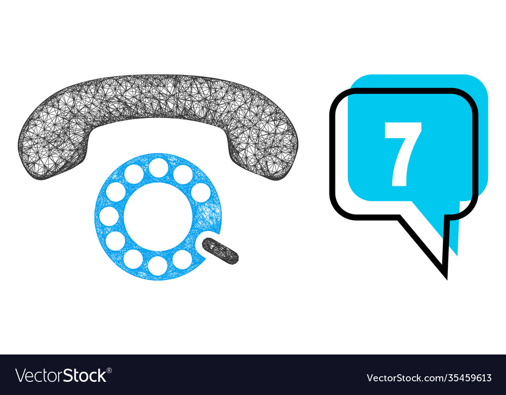 Shifted 7 chat bubble and linear pulse dialing Vector Image Shifted 7 chat bubble and linear pulse dialing