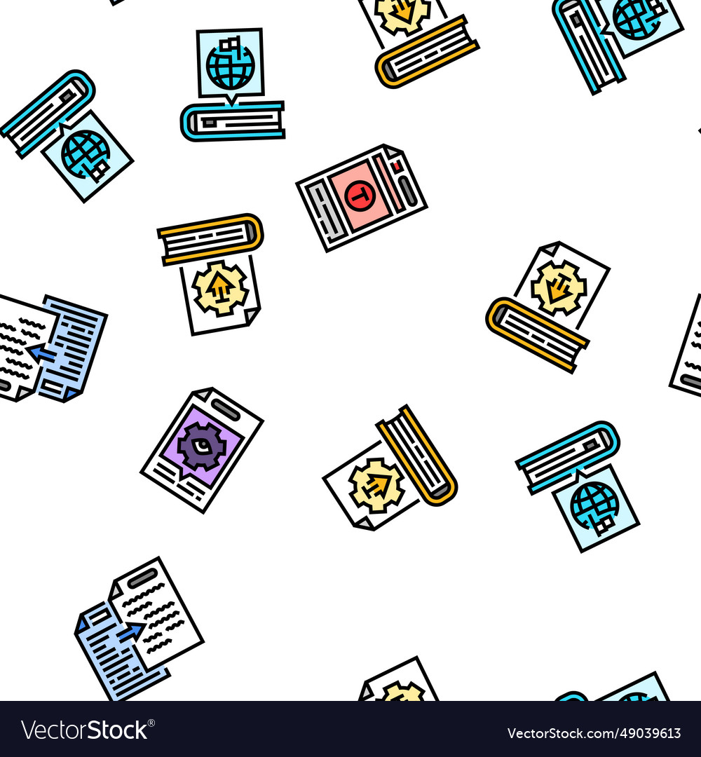 Technical writer doc seamless pattern vector image Technical writer doc seamless pattern