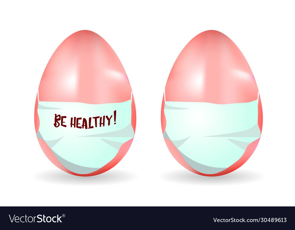 Webrealistic masked egg easter and coronavirus