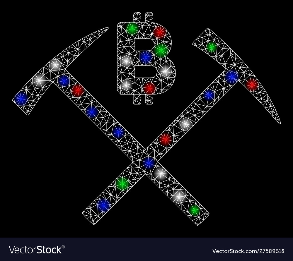 Bright mesh 2d bitcoin mining hammers with flare