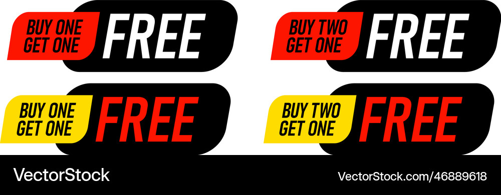 Buy two get one free bogo template voucher Vector Image