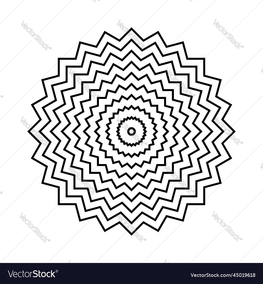 Circle zig zag lines pattern vector image Circle zig zag lines pattern