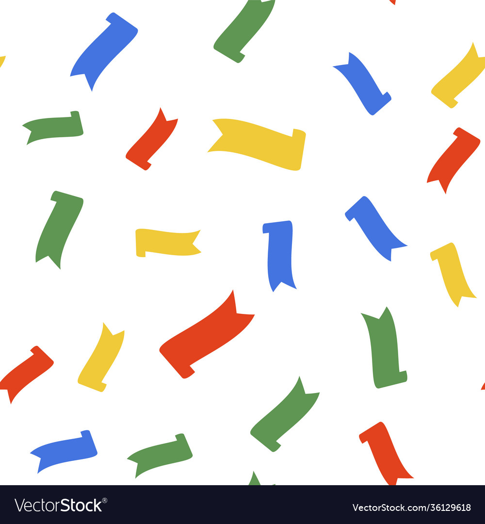 Color banner ribbon icon isolated seamless pattern