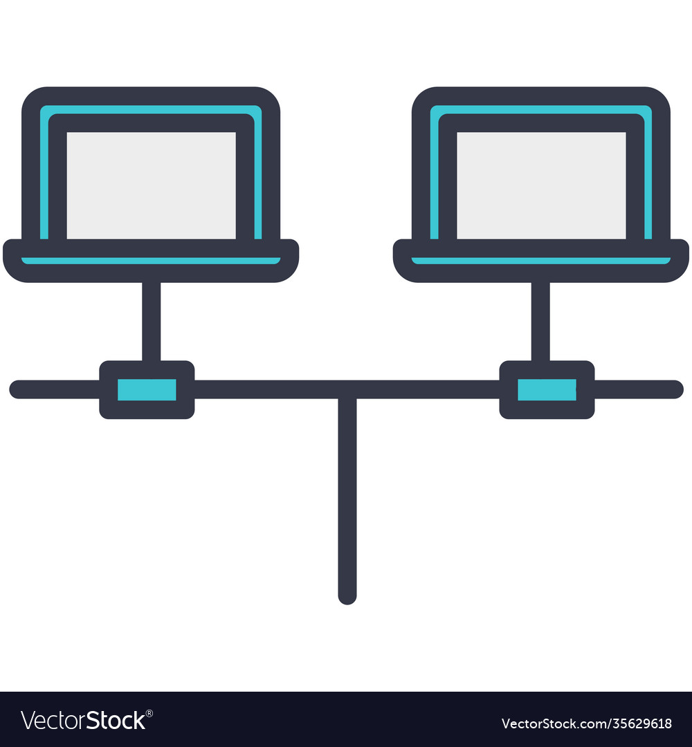 Computer lan network communication flat