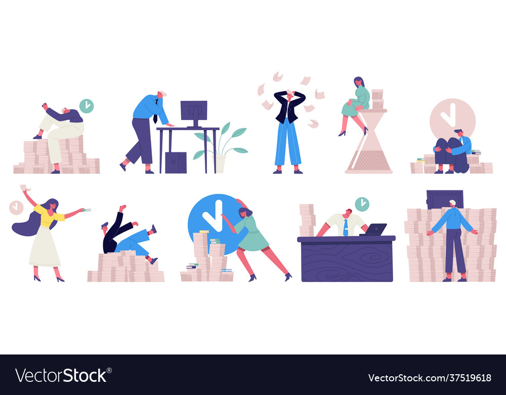 Deadline office work unorganised rushing office Vector Image