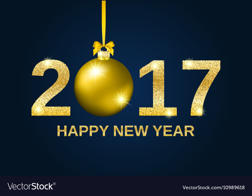 Gold glitter happy new year 2017 background