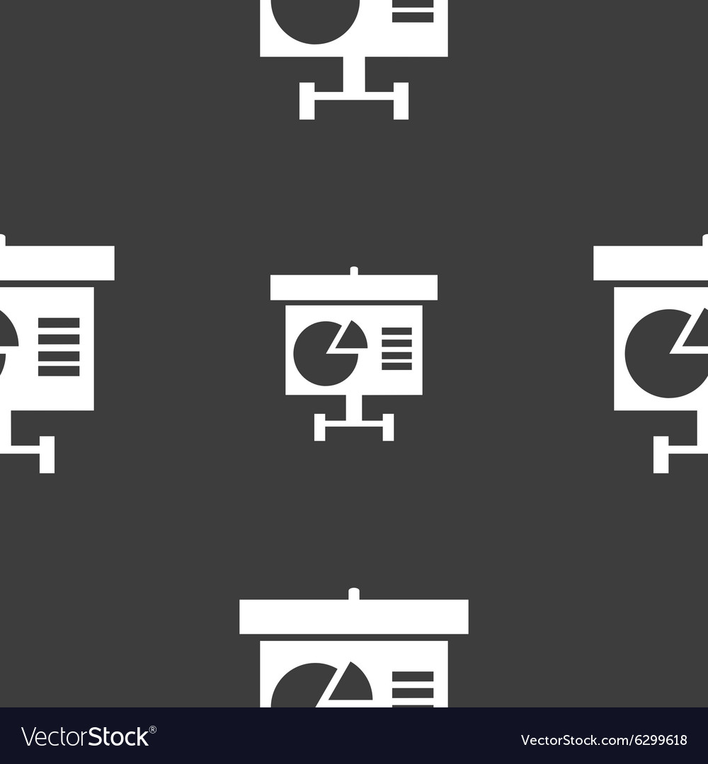 Graph icon sign seamless pattern on a gray