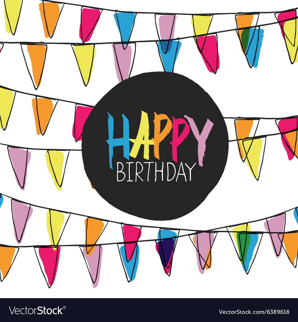 Happy birthday pennant bunting Royalty Free Vector Image