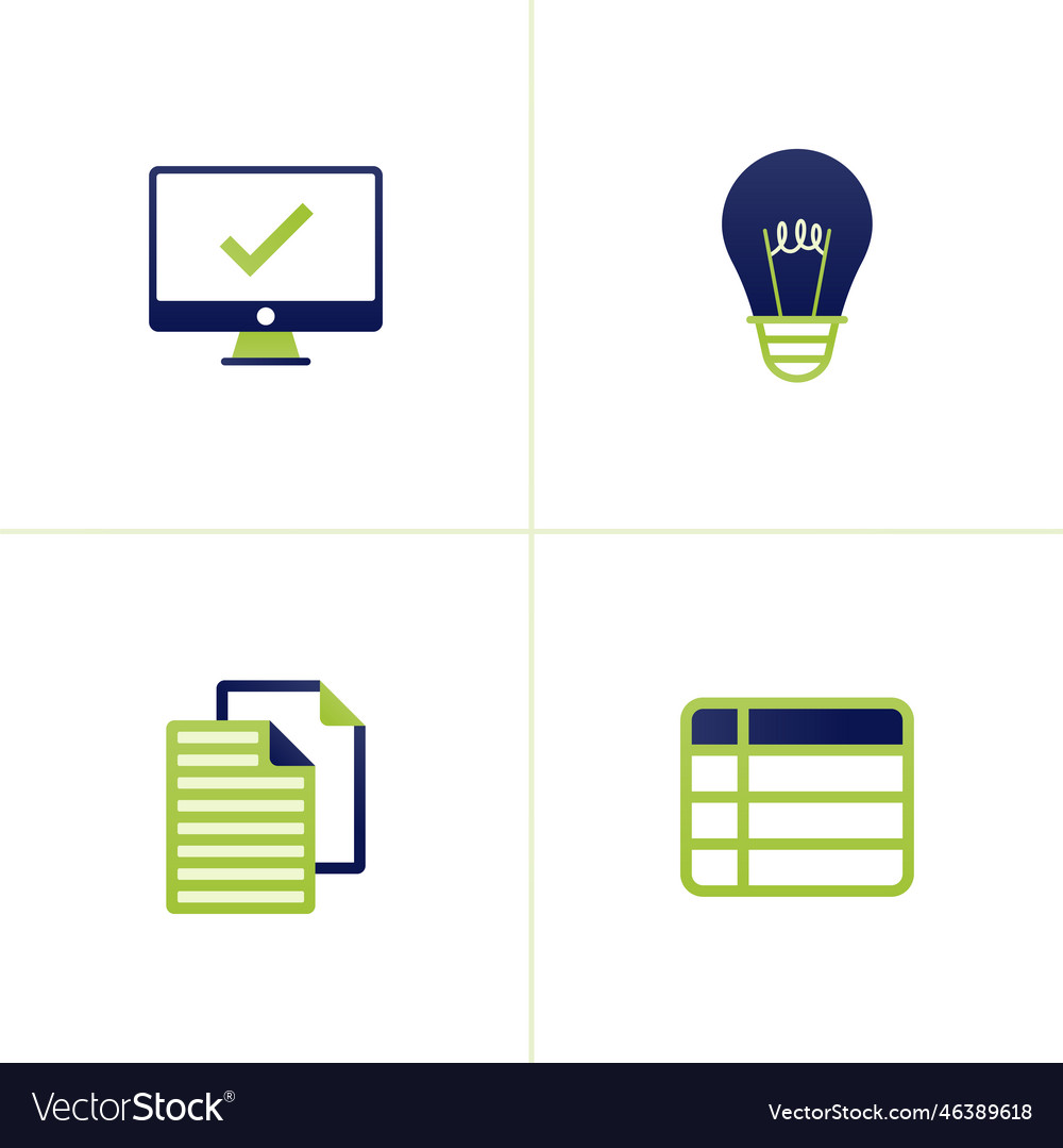 Icon of computer software with ticks or verified vector image Icon of computer software with ticks or verified