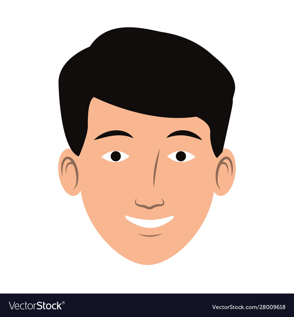 Male avatar icon or portrait. Handsome young man face. Vector illustration.  Stock Vector