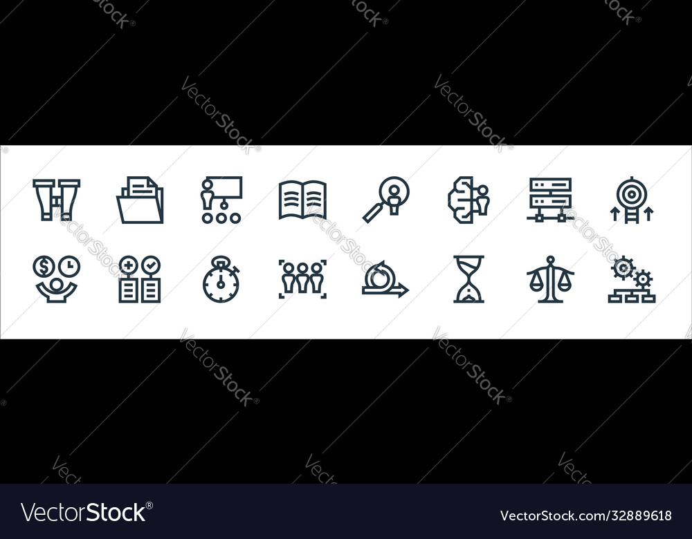 Management line icons linear set quality