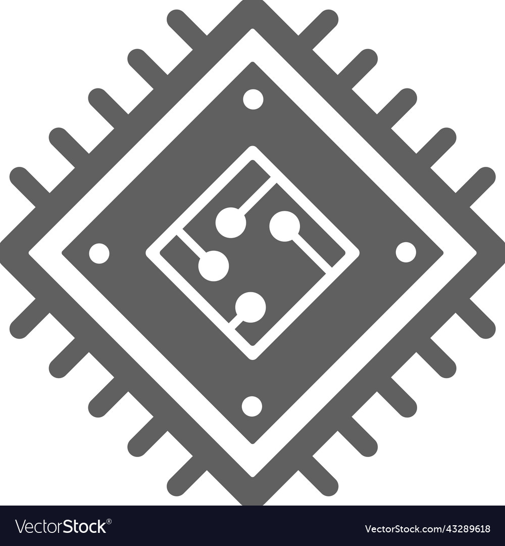 Microchip processor chip icon gray graphics