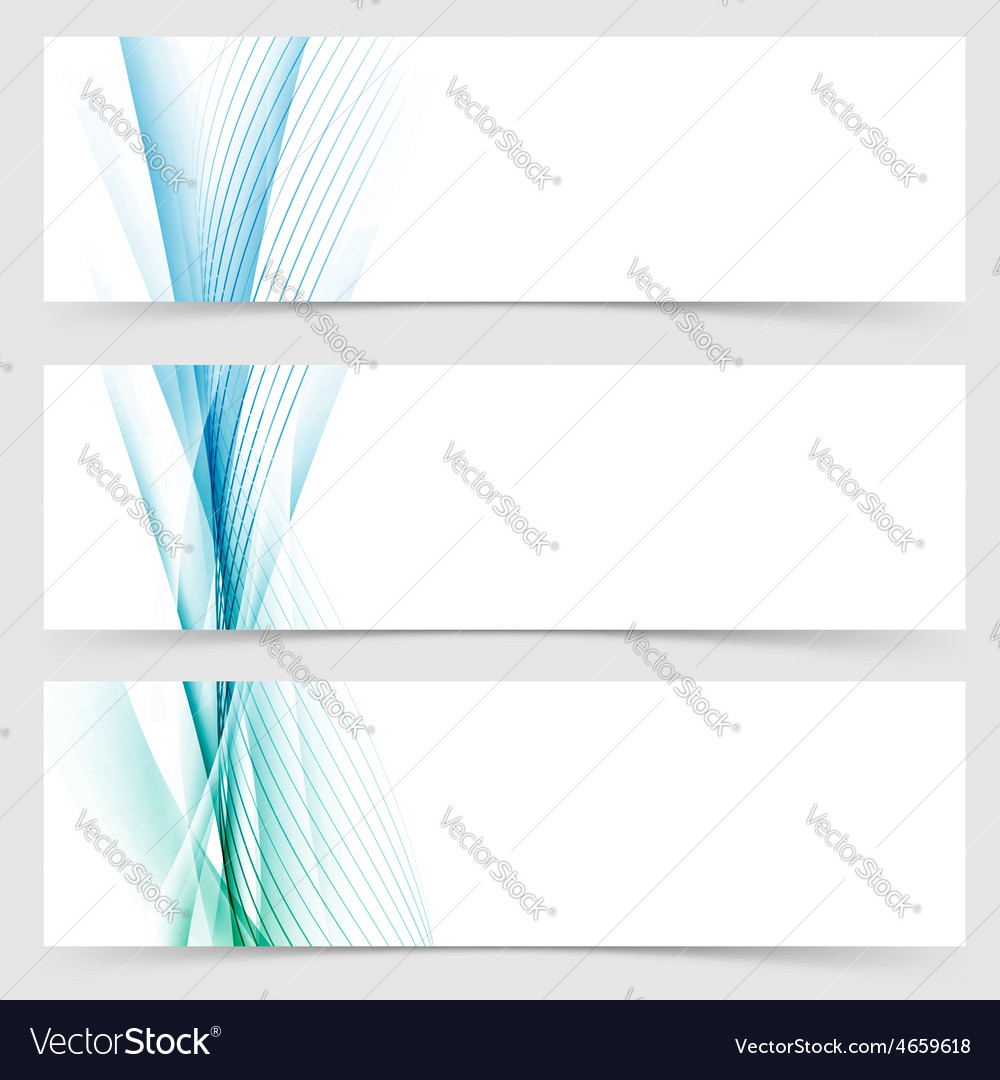 Modern transparent smooth swoosh line header set
