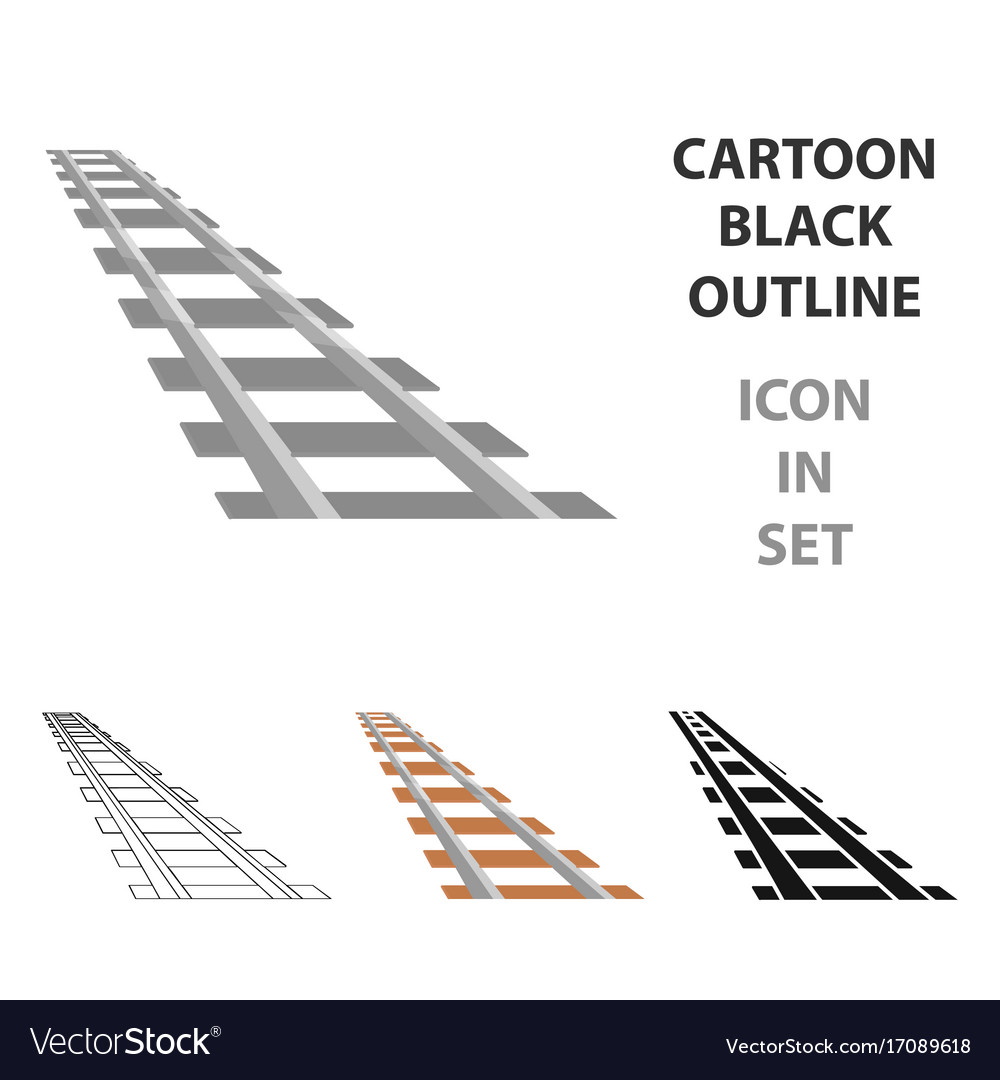 rails icon cartoon singe western icon from the vector image