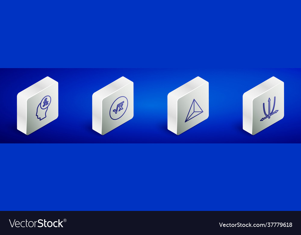 Set isometric line function mathematical symbol Vector Image Set isometric line function mathematical symbol