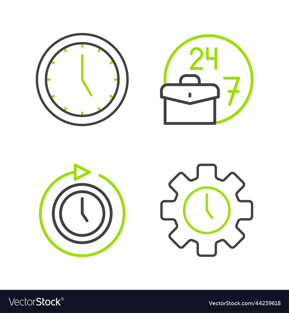 Set line time management clock with arrow always vector image Set line time management clock with arrow always