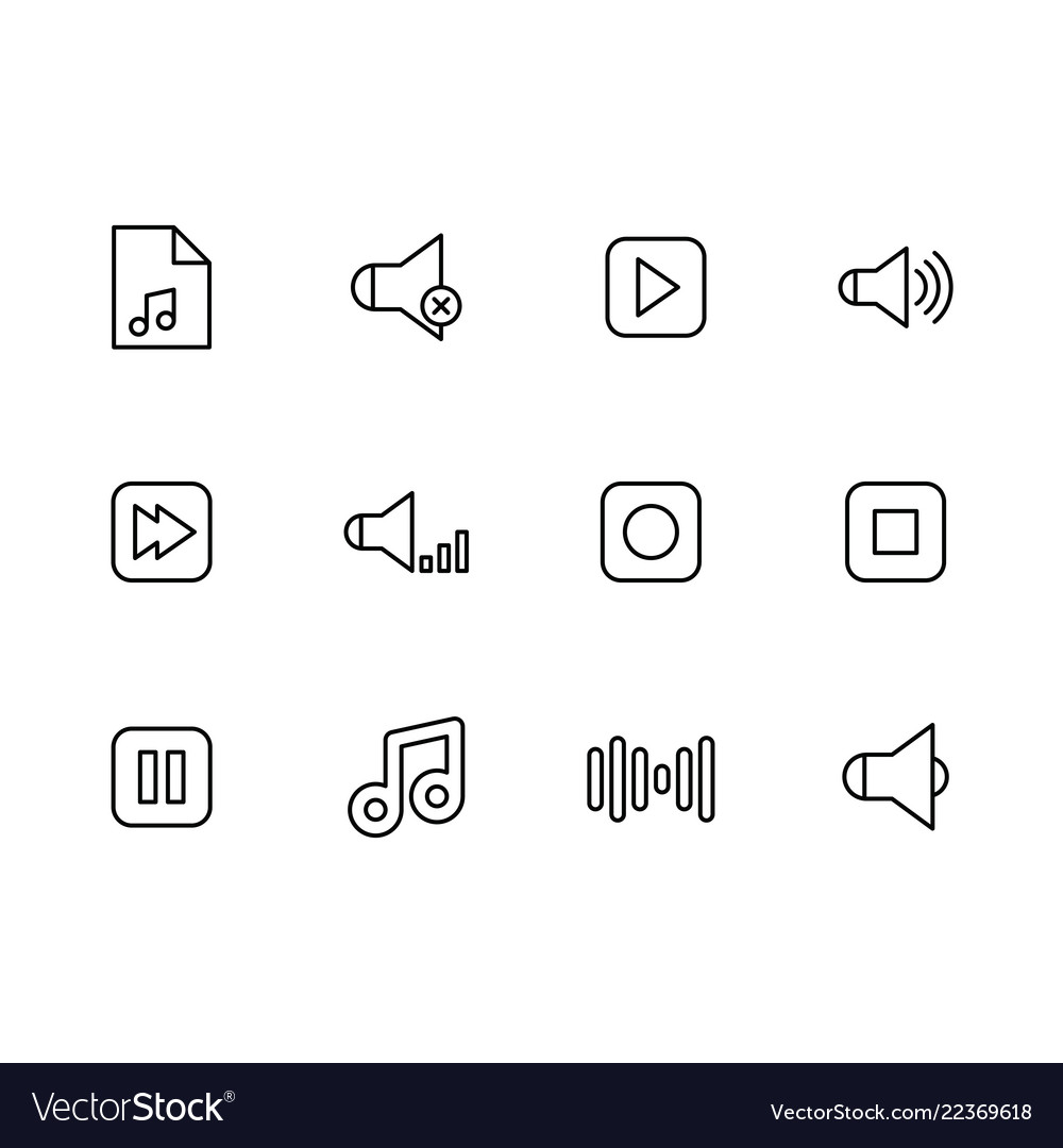 Simple set music buttons for play audio and sound