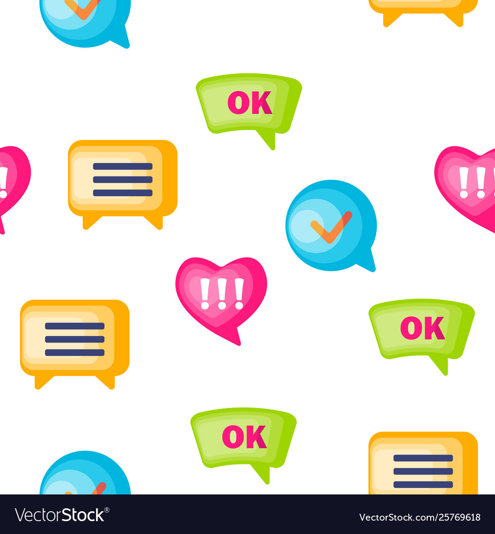 Speech bubble icon set seamless pattern Vector Image Speech bubble icon set seamless pattern