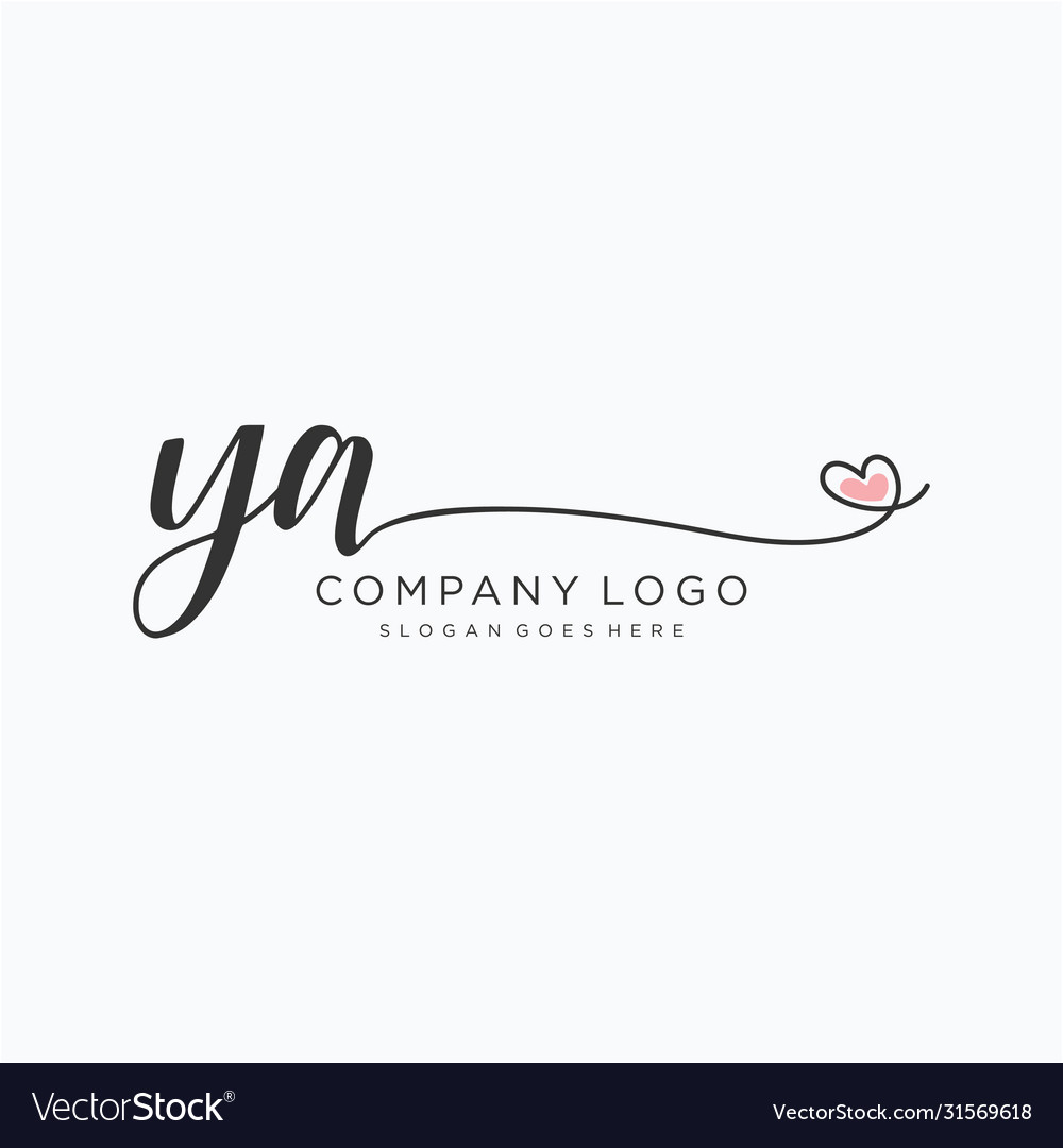 Ya initial handwriting logo design